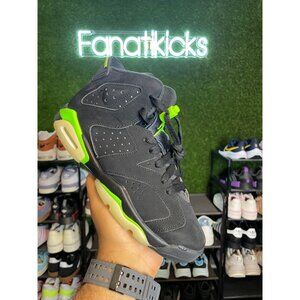 Nike Air Jordan 6 Retro GS Boys Size 5.5 Y Sneakers Black‎ Green 384665-003